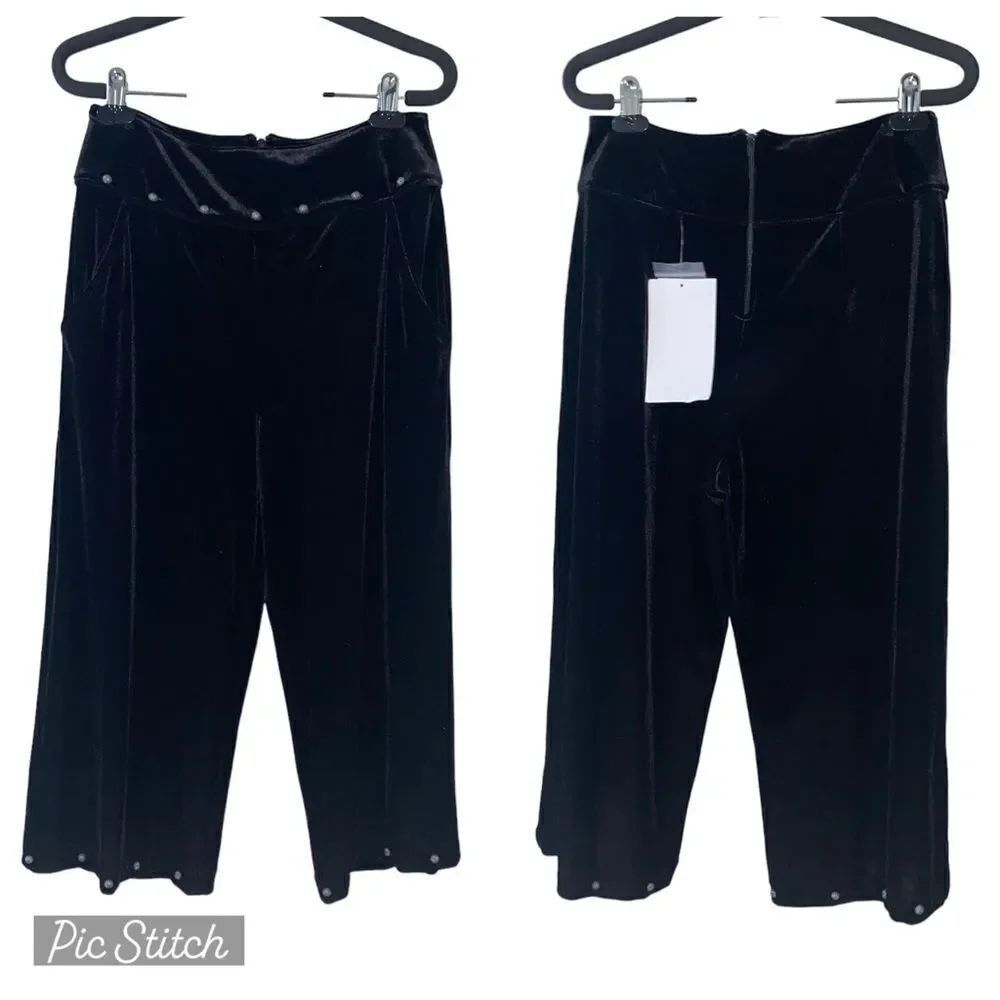 Silverado apparel studded black velvet cropped pants